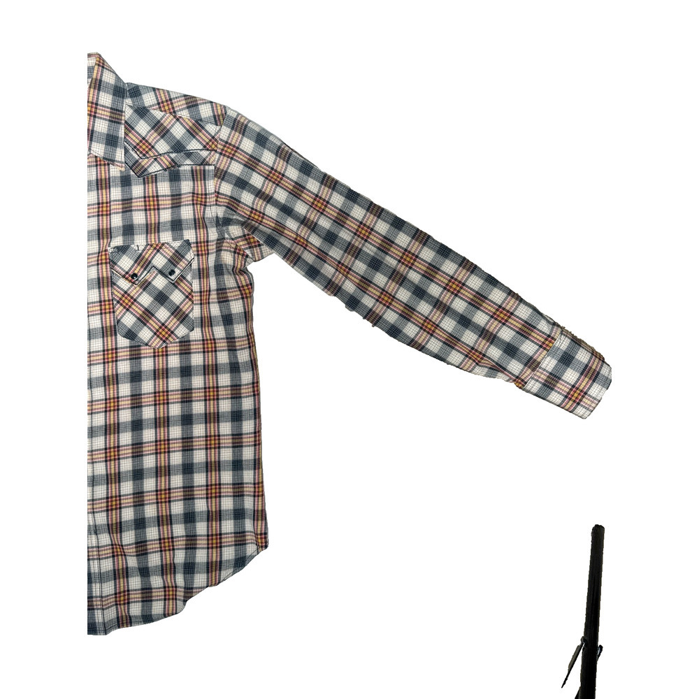 Vintage Wrangler Western Pearl Snap Shirt Plaid Cowboy Mens M - Picture 6 of 16